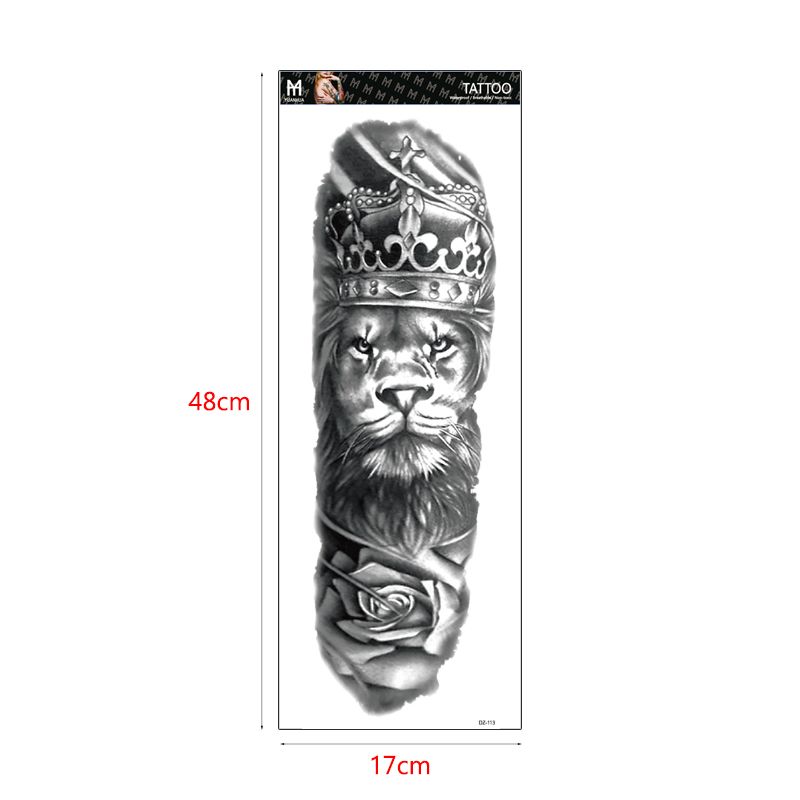 48x17cm DZ Big Large Temporary Body Tattoo Sticker Fake Lion Skull Eagle Ancient Greek Flower Full 48x17cm DZ Big Large Temporary Body Tattoo Sticker Fake Lion Skull Eagle Ancient Greek Flower Full