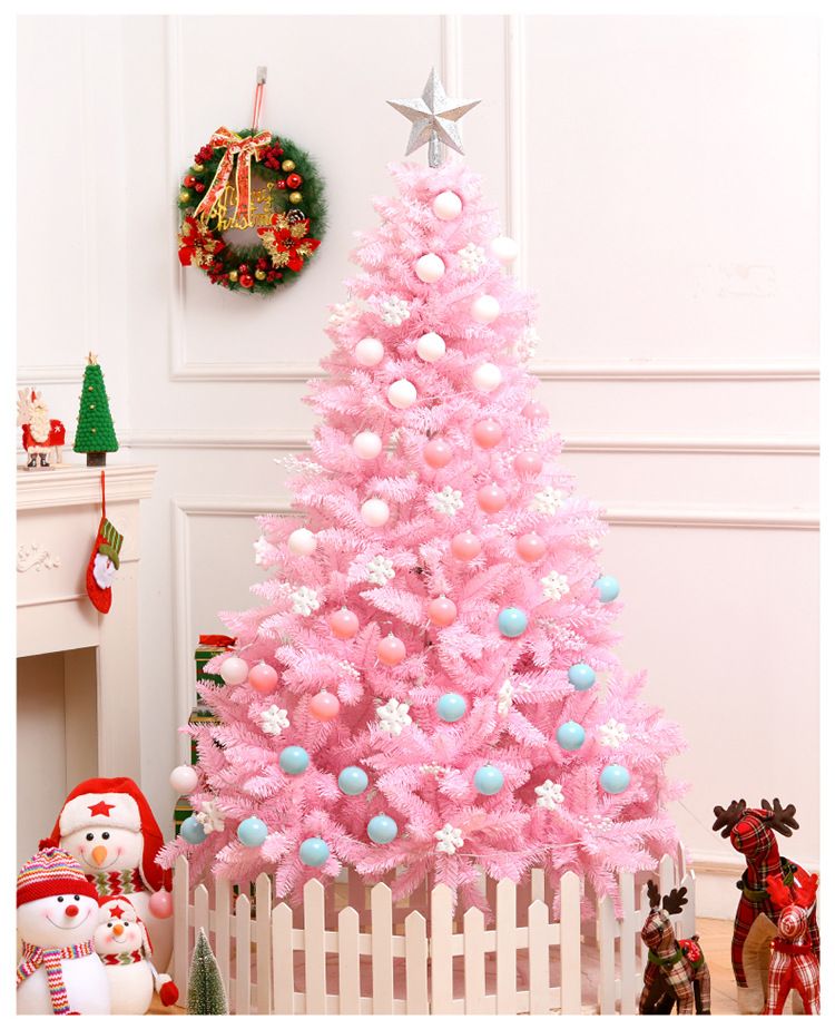 Artificial Christmas Tree Cherry blossom pink Christmas tree with Ornaments and Lights new 1.2m/1.5m/1.8m 1.8m