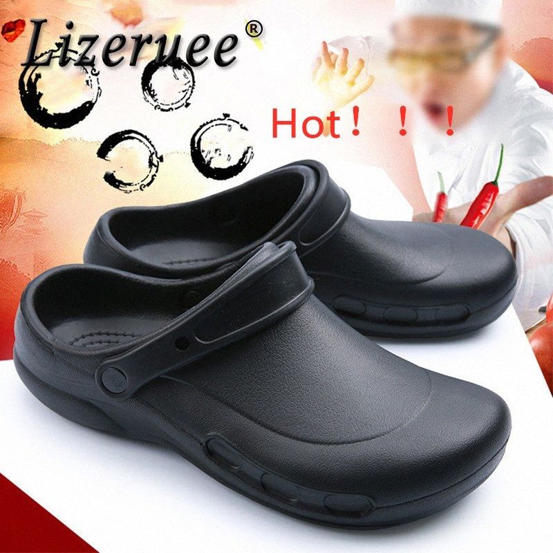 Lizeruee Hombres EVA sandalias para hombre la cocina del cocinero zapatos de Trabajo Anti