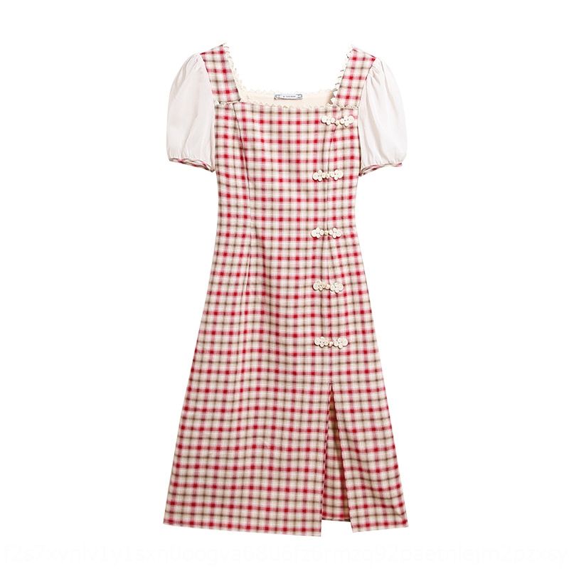 green and black plaid dress