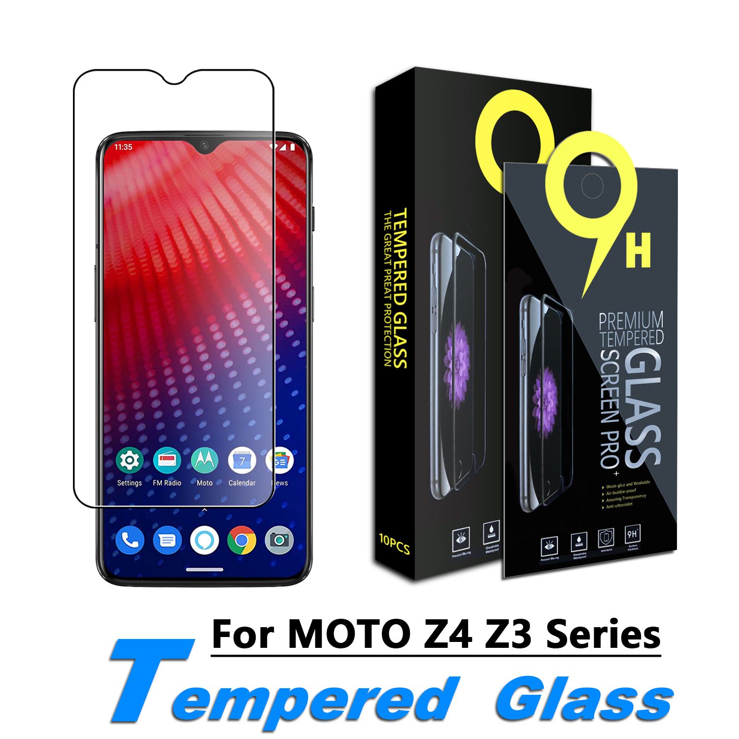 2 X Lenovo Moto E4 Plus versión de la UE de protección de cristal templado transparente