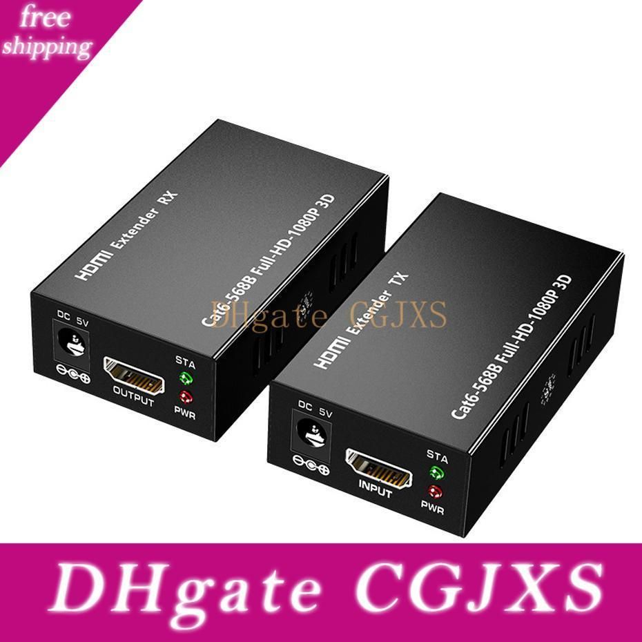 Outtop 2pcs 1080p Hdmi Extender To Rj45 Over Cat 5e 6 Network Lan Ethernet Adapter Blue Walmart Com Walmart Com