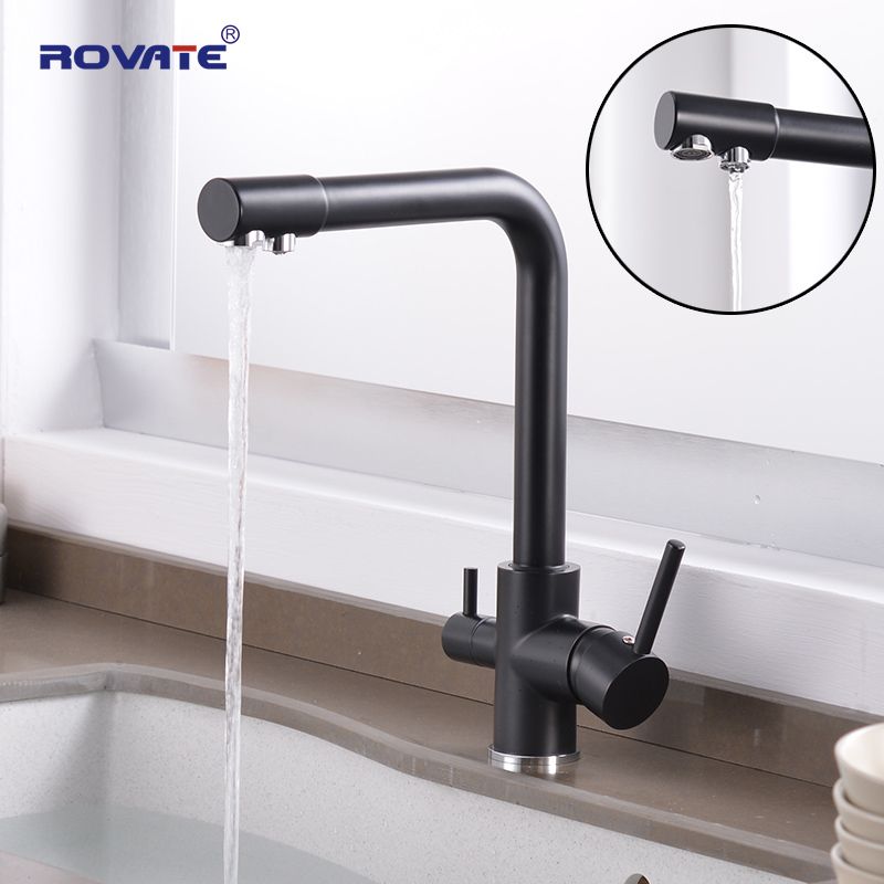 2020 Rovate Water Filter Kitchen Faucet Brass Black Modern Kitchen Drinking Water Faucet Sink 3 In 1 Water Purifier Sink Faucet T200810 From Xue009 60 14 Dhgate Com