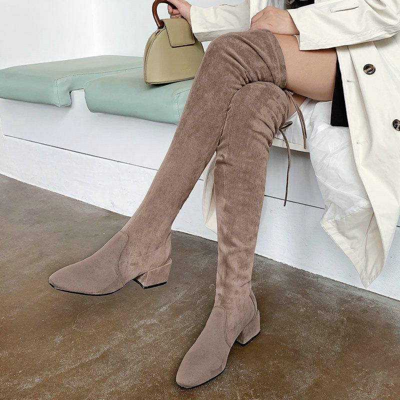 nude thigh high heels
