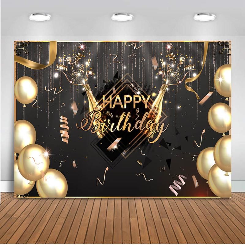 Acheter Pas Cher Materiau De Fond Joyeux Anniversaire Ballons De Fin Danniversaire Champagne Fete De Graduation Toile De Fond Pour La Decoration Dor Pographie Fournitures Popo Pop Du 18 09 Fr Dhgate