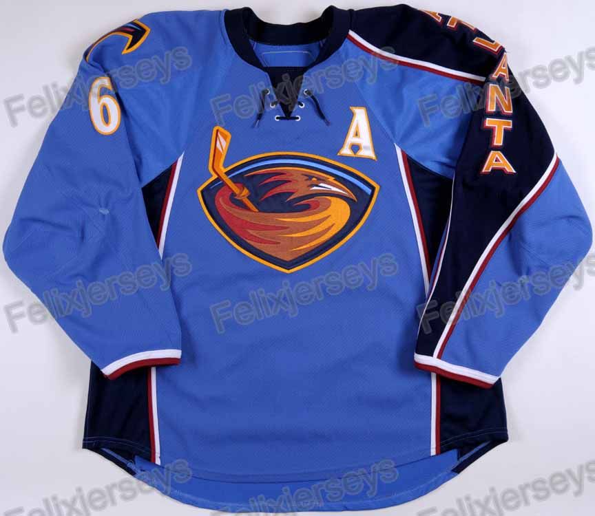Official Thrashers 4 Bogosian Embroidered Blue Hockey Jersey Cheap