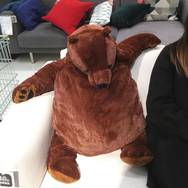100cm Giant Simulation DJUNGELSKOG Bear Toy Brown Teddy Bear Stuffed Animal Toy