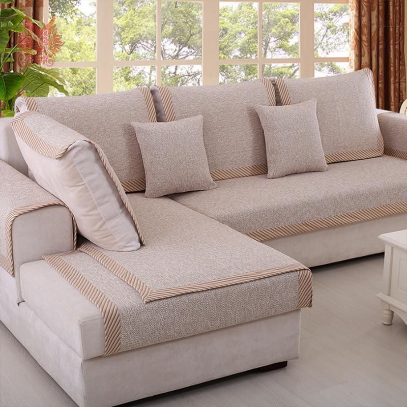 algodón americano café estilo mezclado sofá fundas de Canape cubiertas del sofá muebles seccionales