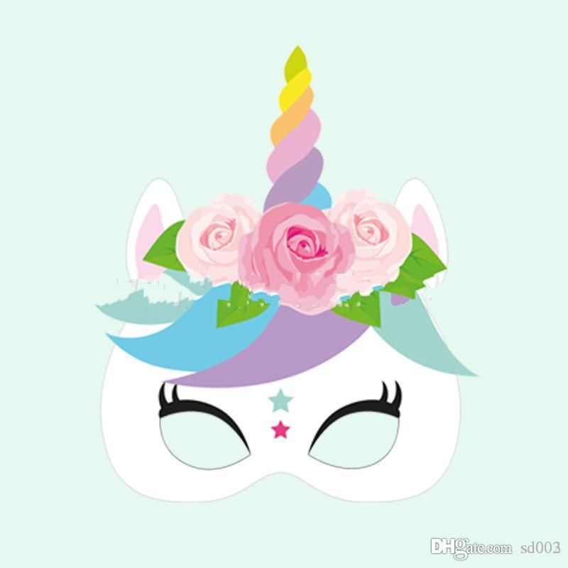 wholesale and retail paper unicorn face mask for kids birthday party cosplay costume dress up unicornio masquerade masks in zz from highqualit06 1 26 dhgate com