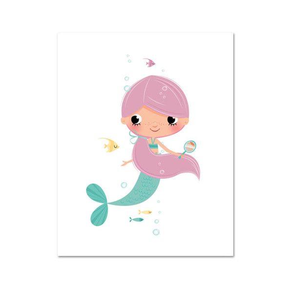 2020 Cartoon Mermaid Nursery Wall Art Posters And Prints Baby Girl Gift Picture Kid Room Canvas Painting Nordic Decor For Home Suz1 From Cnfit 25 98 Dhgate Com