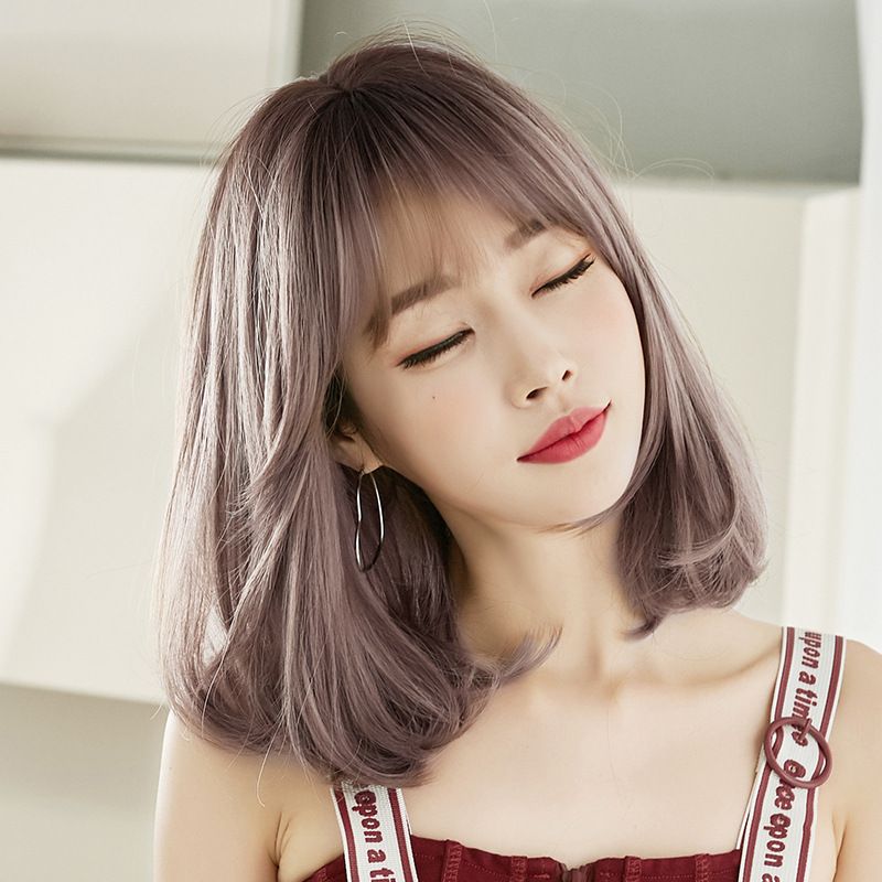 2020 Hot Selling Korean Fashion Women Curly Hair Wigs Natural Air Bangs Synthetic Hair Lace Front 2020 Hot Selling Korean Fashion Women Curly Hair Wigs Natural Air Bangs Synthetic Hair Lace Front