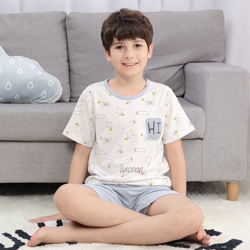 Pajamas Set for Girls Short Sleeve Sleepwears Kids Short Pjs Sets Baby Summer 100% Cotton Pj 