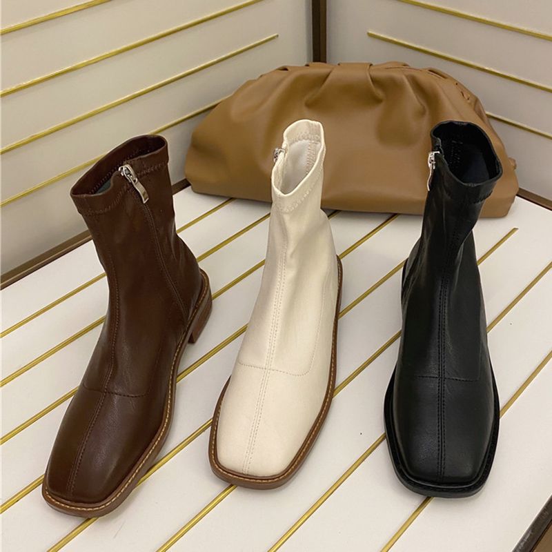 flat beige boots