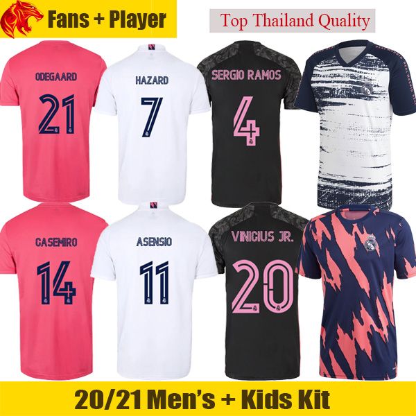 2021 20 21 Real Madrid Soccer Jerseys HAZARD 2020 Fans ...