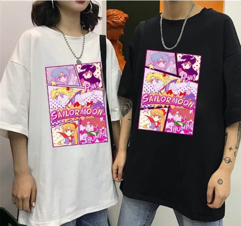 T camisa mujeres camiseta de luna de marinero de dibujos animados di.. T camisa mujeres camiseta de luna de marinero de dibujos animados di..