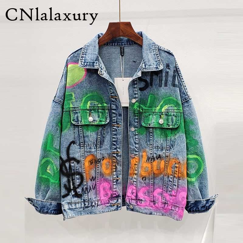 graffiti jean jacket womens