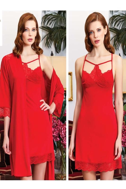 cotton nightdress and dressing gown set