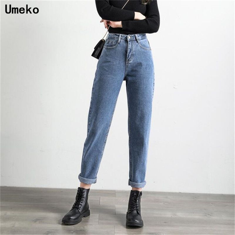 Compra Jeans Mujeres Umeko Vintage Azul Denim Mujeres Invierno Alto Cintura  Encuadre De Cuerpo Entero Largo Novio Mamá Pantalones Hembra Dharem  Pantalones Barato | Entrega Rápida Y Calidad | Es.Dhgate