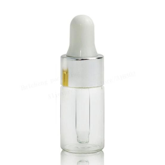 3ml clear bottles with white cap