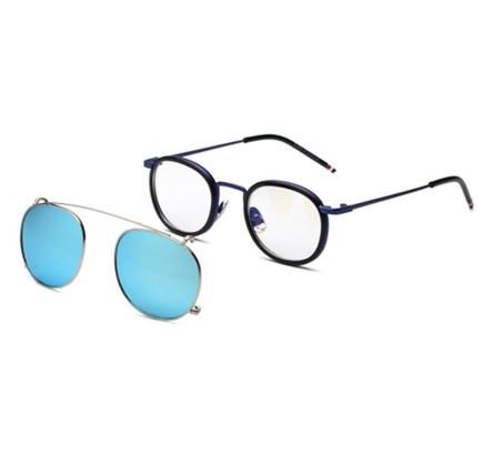 Lentes bleues à cadre bleu