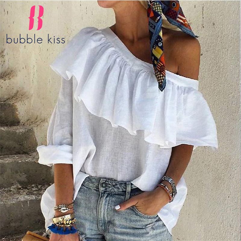 Women Sexy Mini White Tops Shirts 