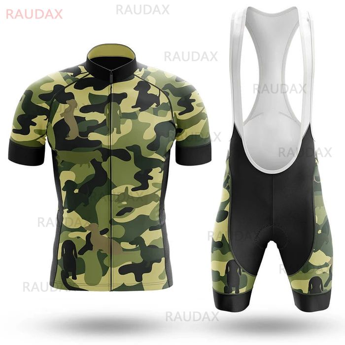 2021 New Mens Camouflage Cycling Jersey Short Sleeve Bicycle Clothing