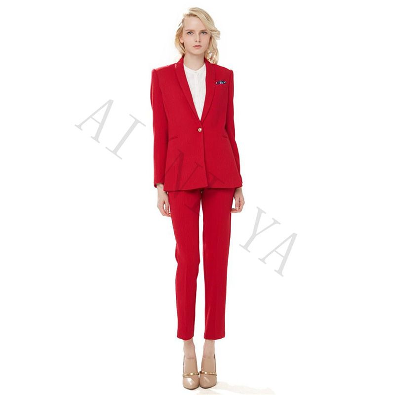 women's red business suits