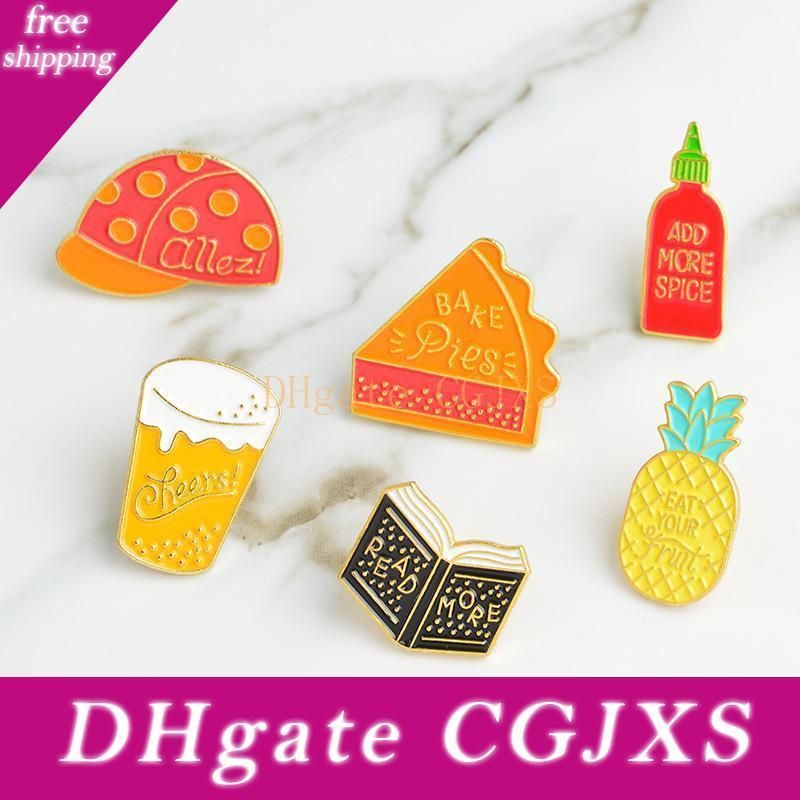 Satin Al Japonca Korece Stil Vintage Bros Icin Kiz Sapka Ananas Kek Kitap Rozet Sert Emaye Igneler Koleksiyon Dekor Canta Ceket Denim Sapka Aksesuar Tl3 74 Dhgate Comda