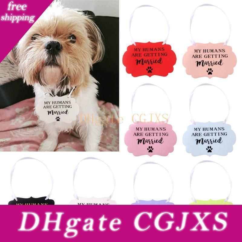 Wedding Pet Dog Tag Letter Printed Id Card My Humans Are Getting Married Wedding Memorial Pet Charm Pvc Simple Durable Dog Tags 060321 Service Dog Id Card Therapy Dog Id Card From