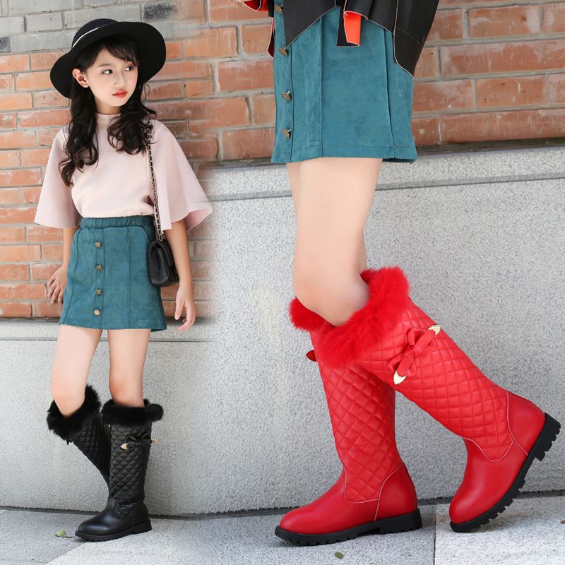 Compra Princesa Niños Botas Altas De Cuero Genuino De La Piel Diseñador Del  Arco Nudo Botas Largas Para Las Niñas Adolescentes Tamaño 26 37 Zapatos De  Nieve Del Invierno Barato | Entrega