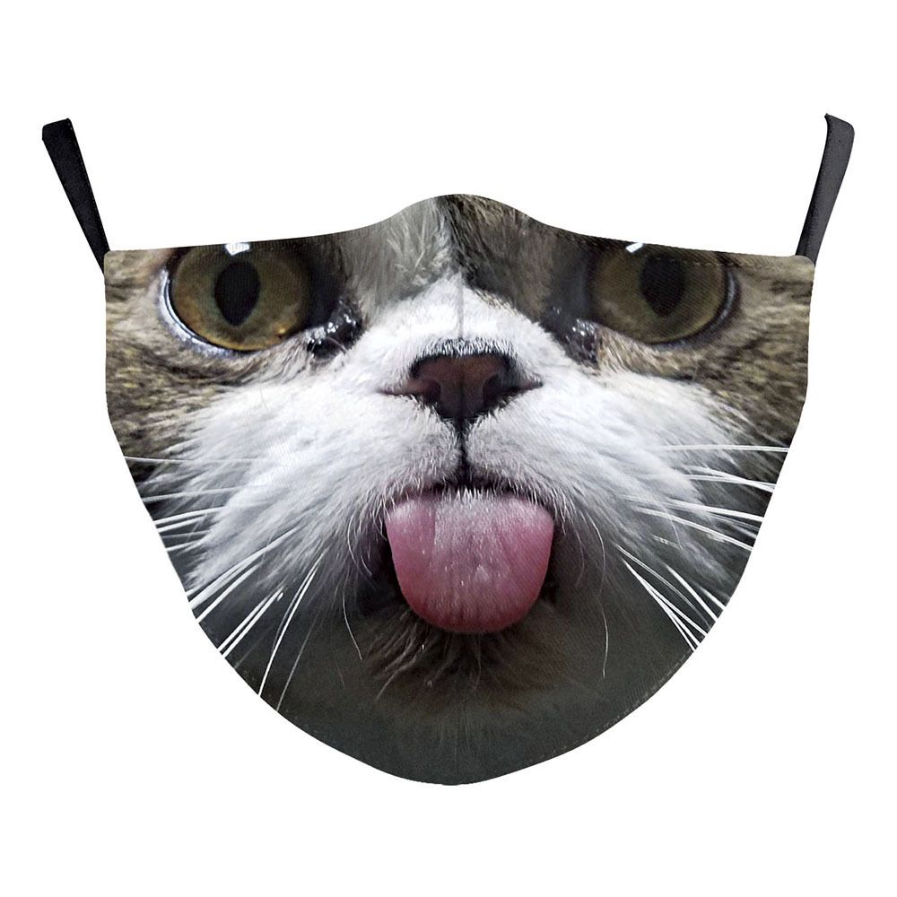 Mi Gato Gotea Agua Por La Boca Máscaras De Dibujos Animados Animales Gatos Boca Del Tigre Del Leopardo 3D  Impresión Digital A Prueba De Polvo Y Haze A Prueba Masculinos Y Femeninos  Adultos Puede Poner Máscaras De Filtro De