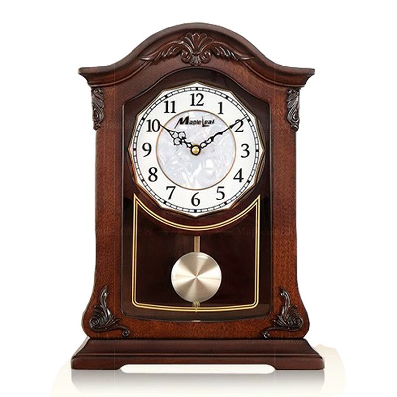 compre europea mesa de madera maciza reloj sala retro music mute pendulo escritorio de madera del reloj de la vendimia grande tabla adornos regalo a