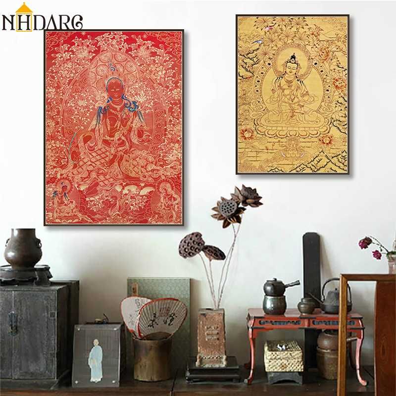 Paintings Dropshipping Wholer Walkermove S Buddhist Buddha Thangka Canvas Print Painting Poster Art India Chinese Zen Decoration Wall Pictures For Living Room Home Decor Dhgate Com - Home Decor Dropshippers India