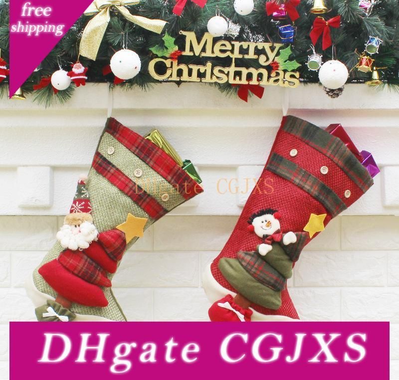 Large Vintage Christmas Stockings Filler Artificial Christmas Tree Ornaments Christmas Decorations For Home Bar Shop Decoration Christmas Decoration For Sale Christmas Decoration Home From Zijilo 16 45 Dhgate Com