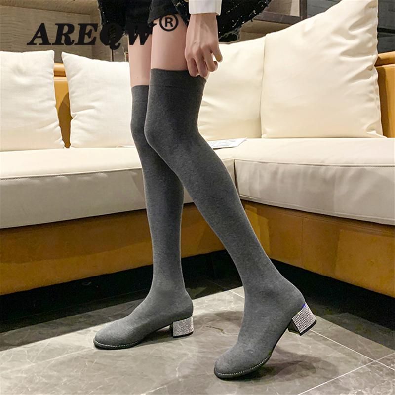 thigh high stocking boots