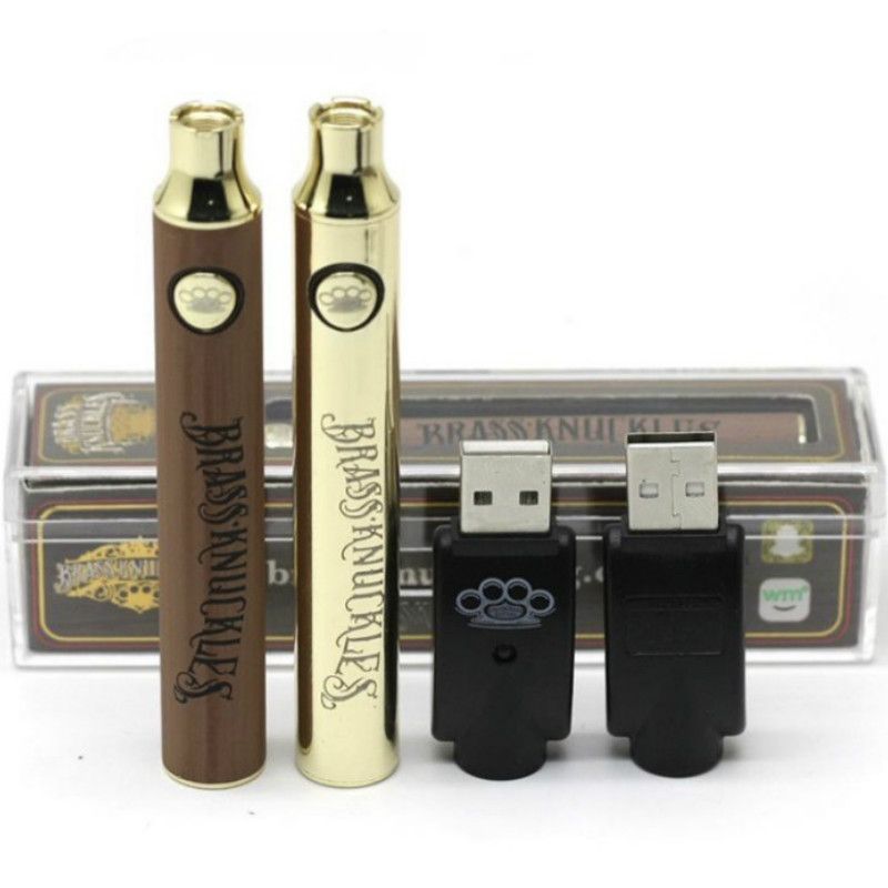 Brass Knuckles Battery 650mAh 900mAh Gold Wood Slivery Preheat