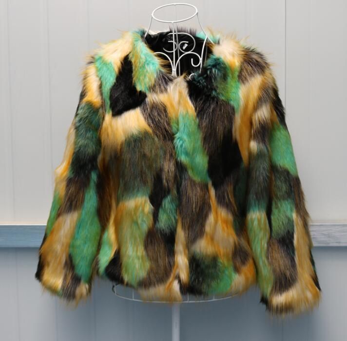 Осень Faux норки кожаная куртка женская многоцветной теплый мех кожа короткие пальто женщин распашонки зимой сгущаться моды bai208
