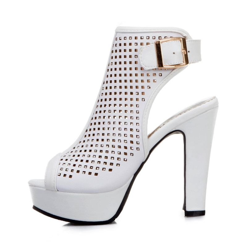 white open toe ankle boots