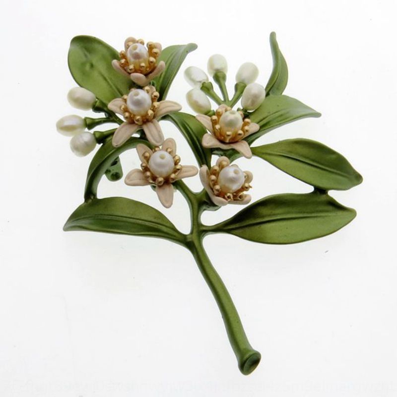 Satin Al Taki Vintage Portakal Cicegi Tatli Su Yesil Esarp Inci Inci Antik Boya Bros Kadin Scarfbrooch Veya Tl143 3 Dhgate Comda