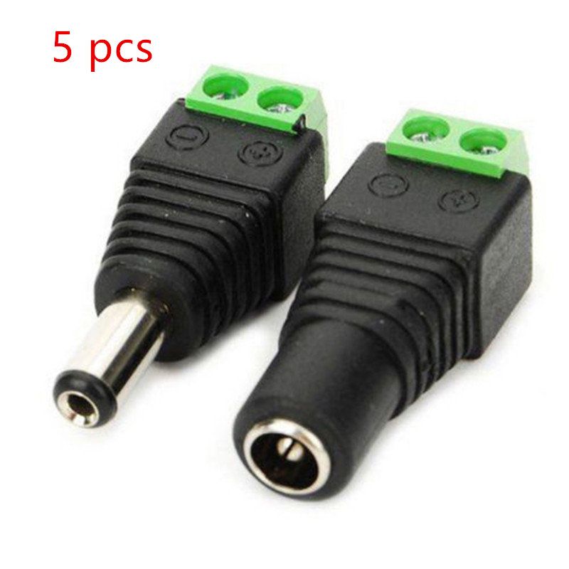 Buyhere22 12v Dc Male Female Power Balun Connector Adapter Plug Jack Socket Cctv 2 1 X 5 5