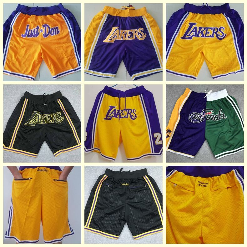 lakers shorts with pockets