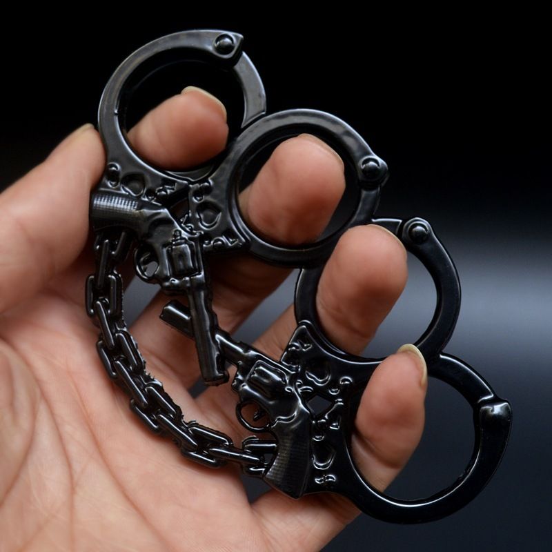 Spear Iron Alloy Four Finger Ring Finger Grip Tiger Brass Knuckles