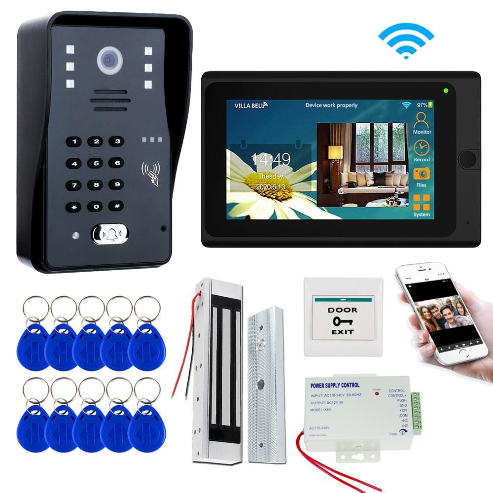 Wifiビデオインターホンシステムワイヤレスビデオドア電話ドーバーキットエレクトリック磁気ボルトストライクロック、携帯電話アプリロック解除を￥18,232  DHgate