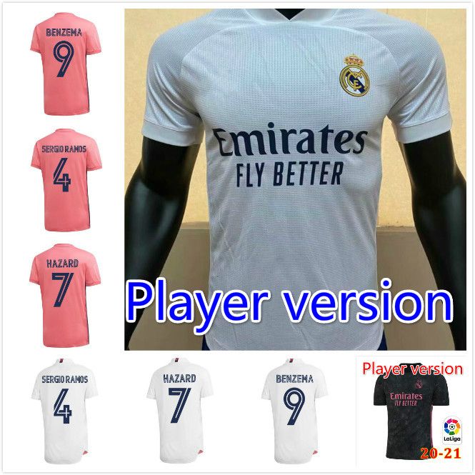20 21 Real Madrid Soccer Jerseys HAZARD 2020 2021 Player ...