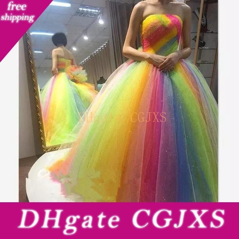 rainbow ball gown dress