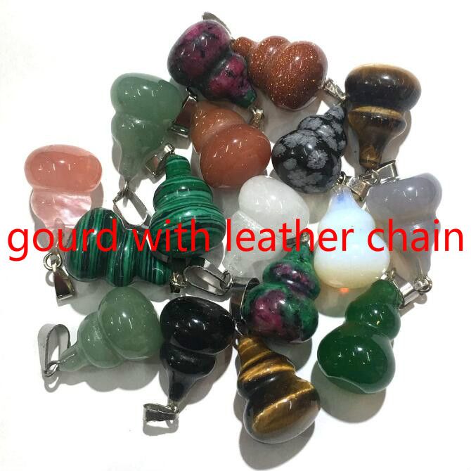 gourd with leather chain