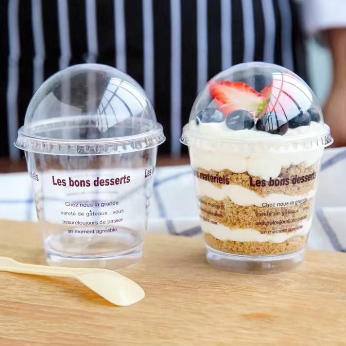 yunt 40pcs 210 ML Mini Dessert Cup plastica quadrato trasparente Tiramisu Pudding Jelly Ice Cream Cup 