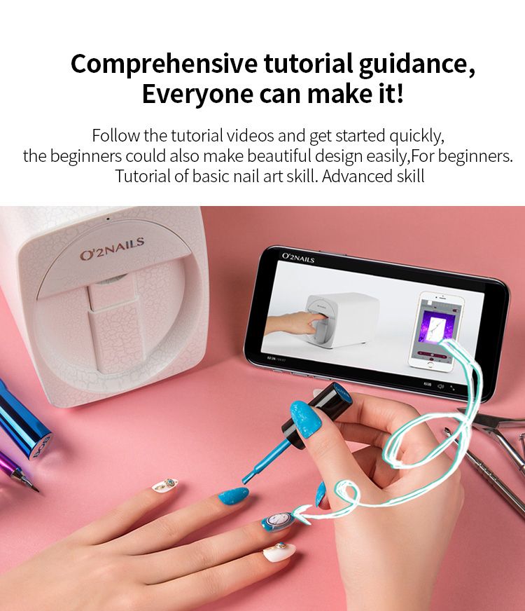 2021 Salon Beauty O2 Nail Printer Wifi 3d Nail Printer Equipment 30s