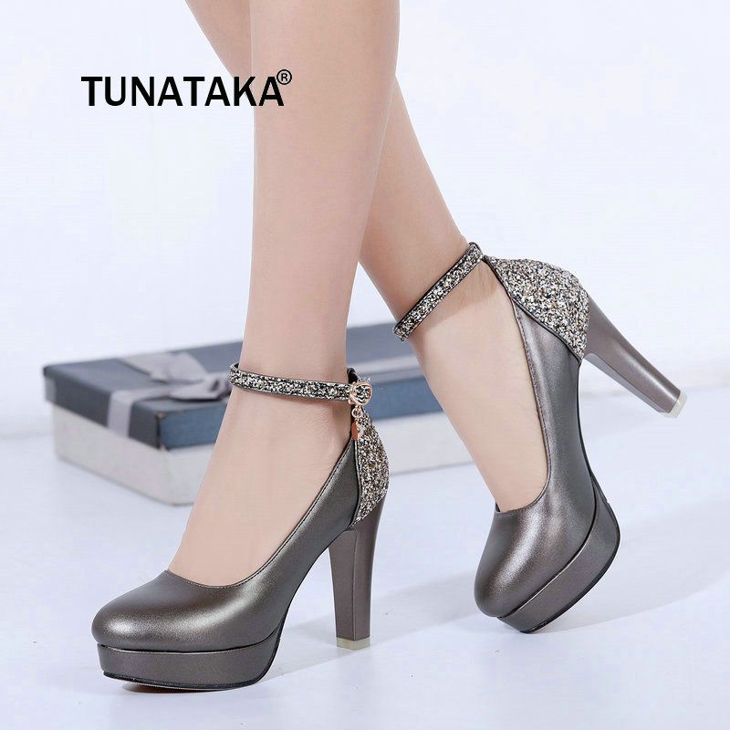 black thick high heel shoes