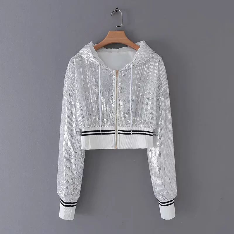 black sequin short jacket